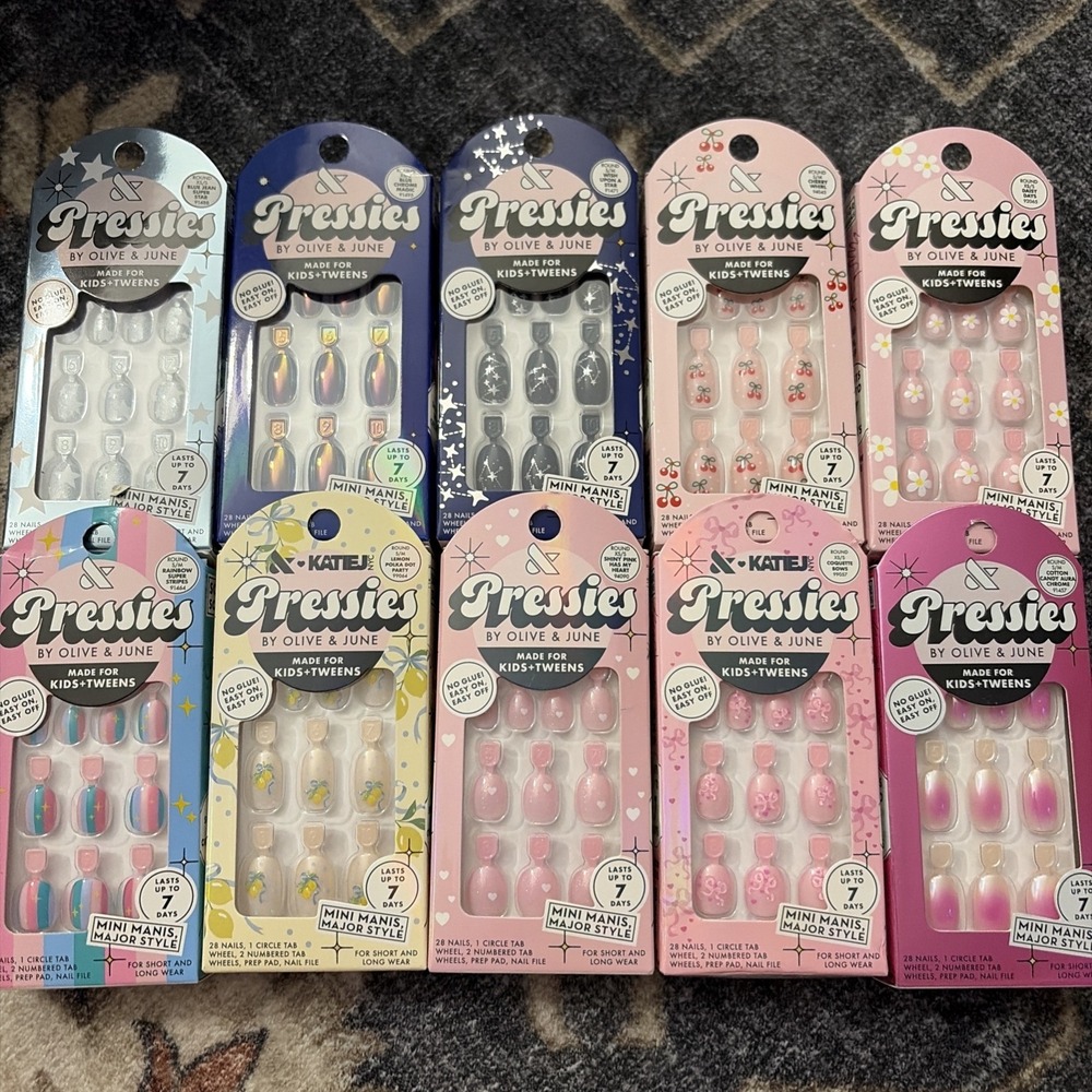 10 X Pressies By Olive & June Press On Nails For Kids Tweens